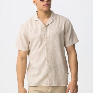 Camisa Lino Rayas Valentim Beige Tiffosi