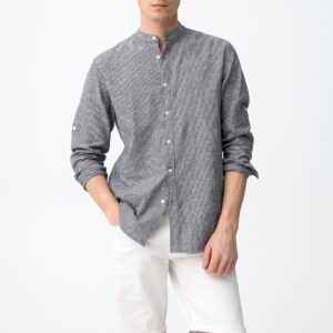 Camisa Cuello Mao CotoLino Milrayas Verde